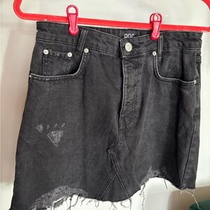 BDG Black Distressed Denim Mini Skirt